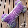 Personalised Bone Dog Toy - Country Tweed Collection - Purple Heather (Tara) Back 2
